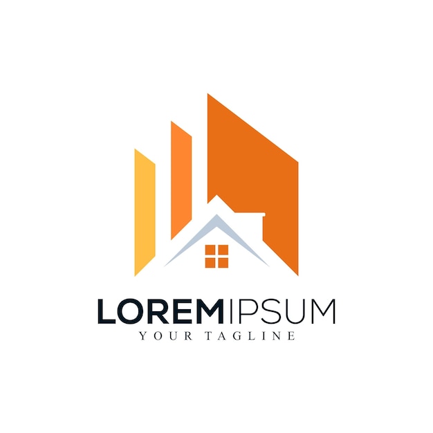 Diseño de logotipo inmobiliario abstracto