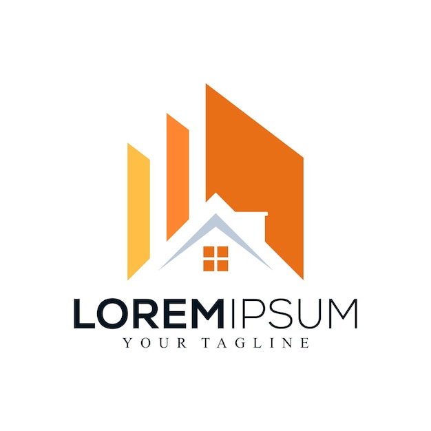 Diseño de logotipo inmobiliario abstracto