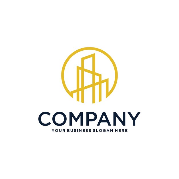diseño de logotipo inmobiliario con casa y edificio