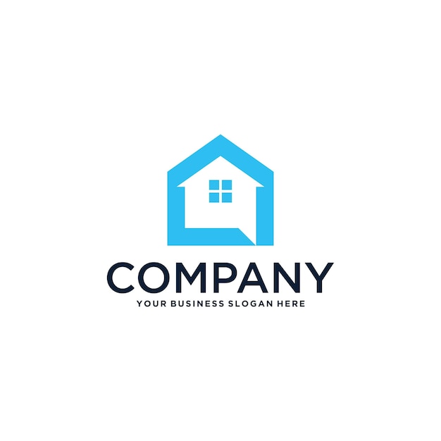 diseño de logotipo inmobiliario con casa y edificio