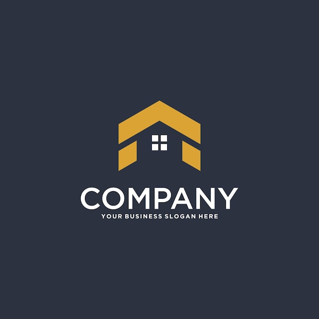 diseño de logotipo inmobiliario con casa y edificio