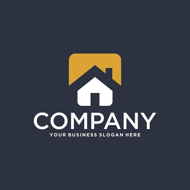 diseño de logotipo inmobiliario con casa y edificio