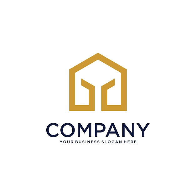 diseño de logotipo inmobiliario con casa y edificio