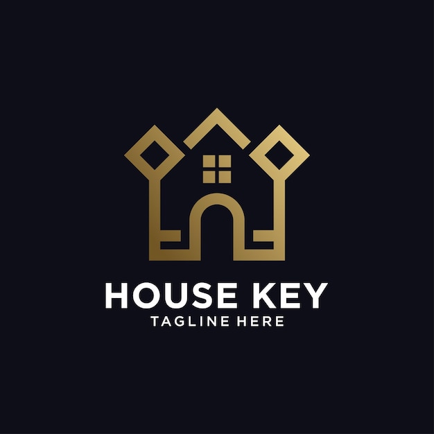 diseño de logotipo inmobiliario clave de la casa