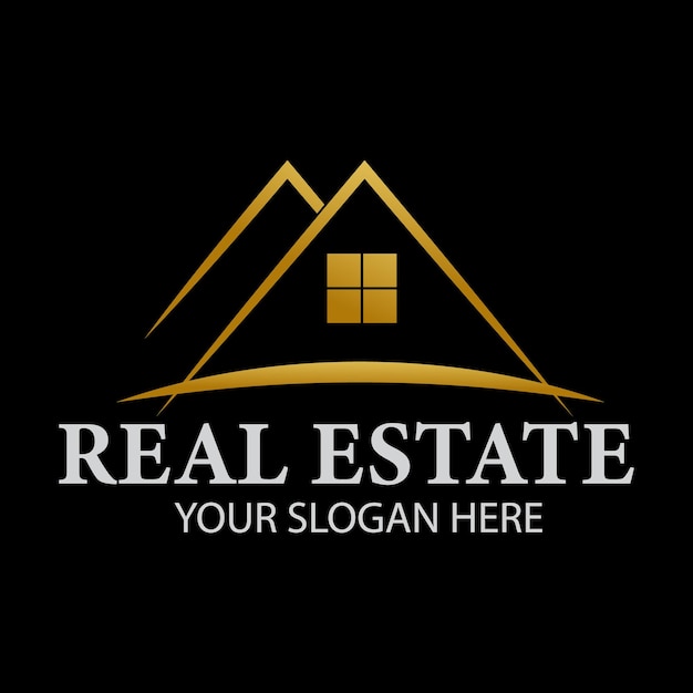 Diseño de logotipo inmobiliario con concepto moderno creativo Vector Premium