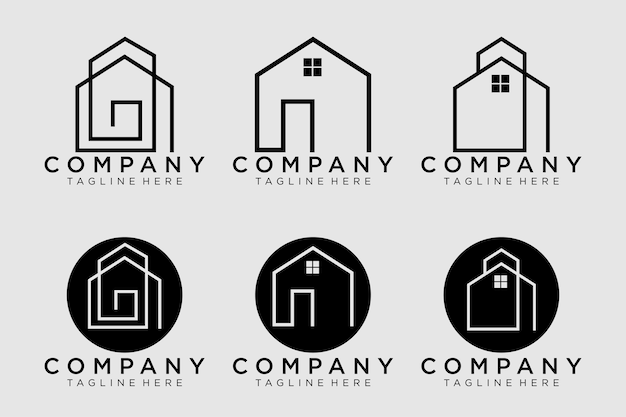 Diseño de logotipo inmobiliario creativo. Diseño de logotipo de casa. Icono de vector de bienes raíces