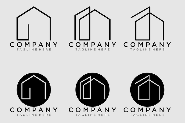 Diseño de logotipo inmobiliario creativo. Diseño de logotipo de casa. Icono de vector de bienes raíces