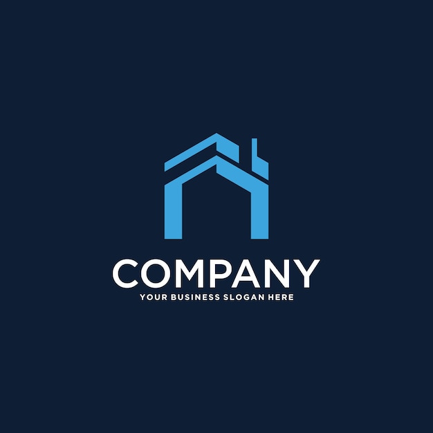 Diseño de logotipo inmobiliario con edificio.