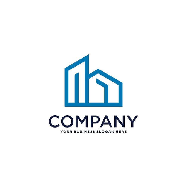 Diseño de logotipo inmobiliario con edificio.