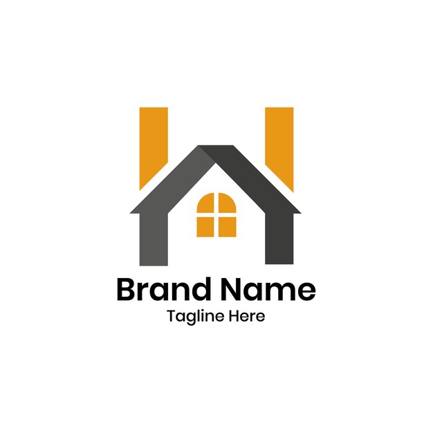 diseño de logotipo inmobiliario con letra h