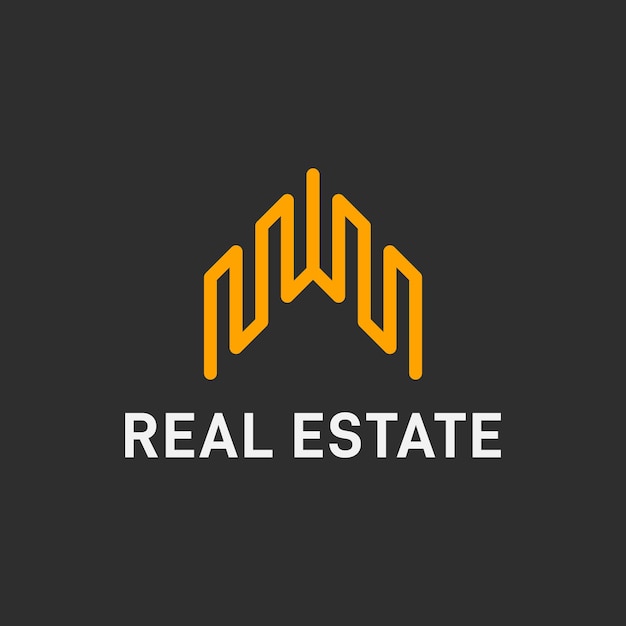 Diseño de logotipo inmobiliario simple con letra W