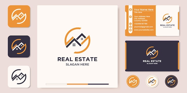 Diseño de logotipo inmobiliario y tarjeta de visita.