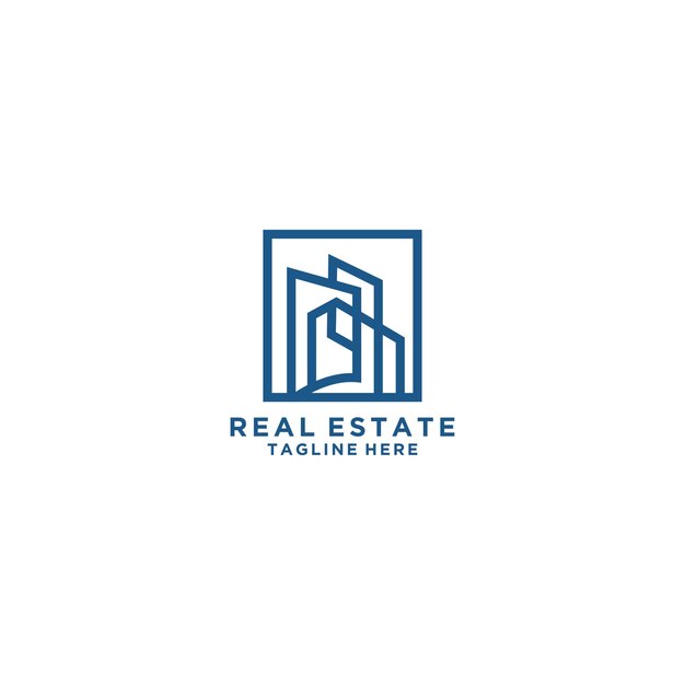 Diseño de logotipo inmobiliario. Vector de casa y edificio