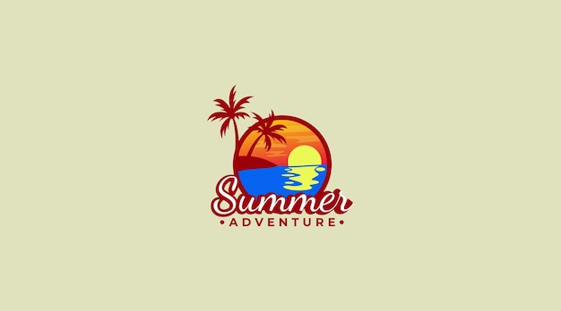 Diseño del logotipo de la insignia de la aventura de verano del viajero