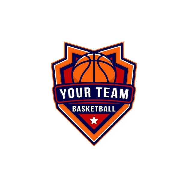 diseño del logotipo de la insignia de baloncesto