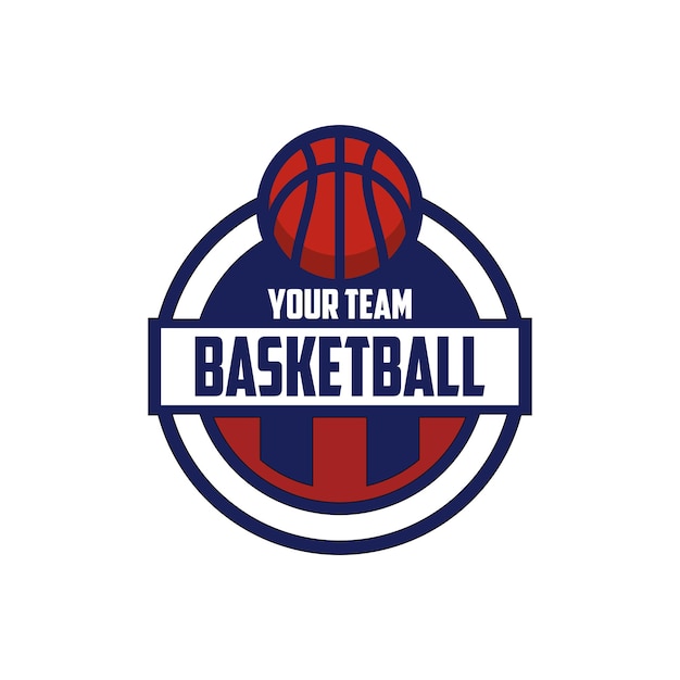 Diseño de logotipo de insignia de club de baloncesto