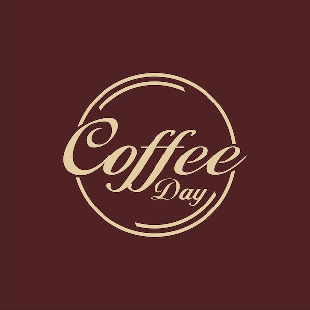 Diseño del logotipo de la insignia del día del café