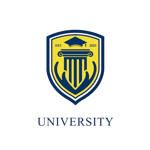 Diseño de logotipo de insignia de escuela universitaria universitaria