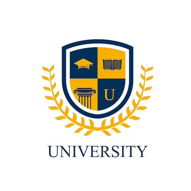 Diseño de logotipo de insignia de escuela universitaria universitaria
