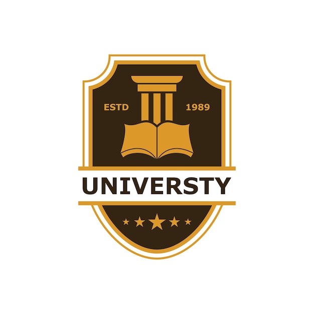 Diseño de logotipo de insignia de escuela universitaria universitaria