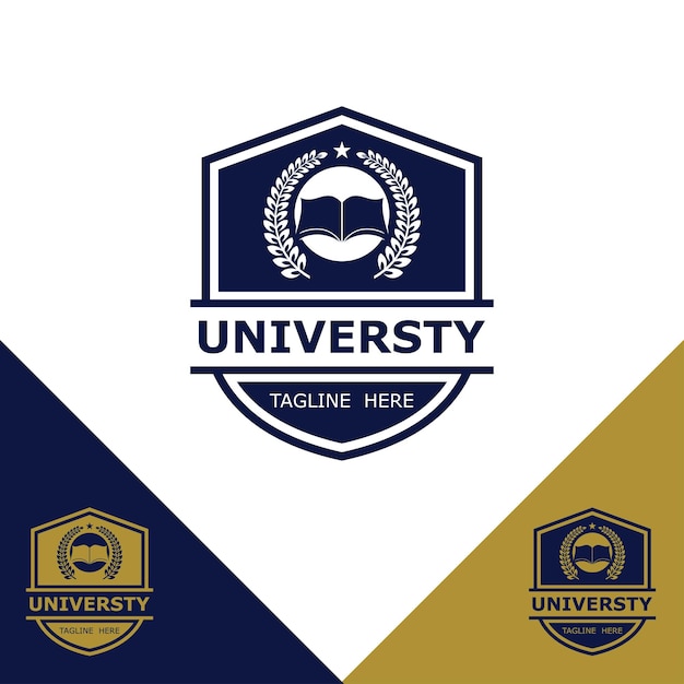 Diseño de logotipo de insignia de escuela universitaria universitaria
