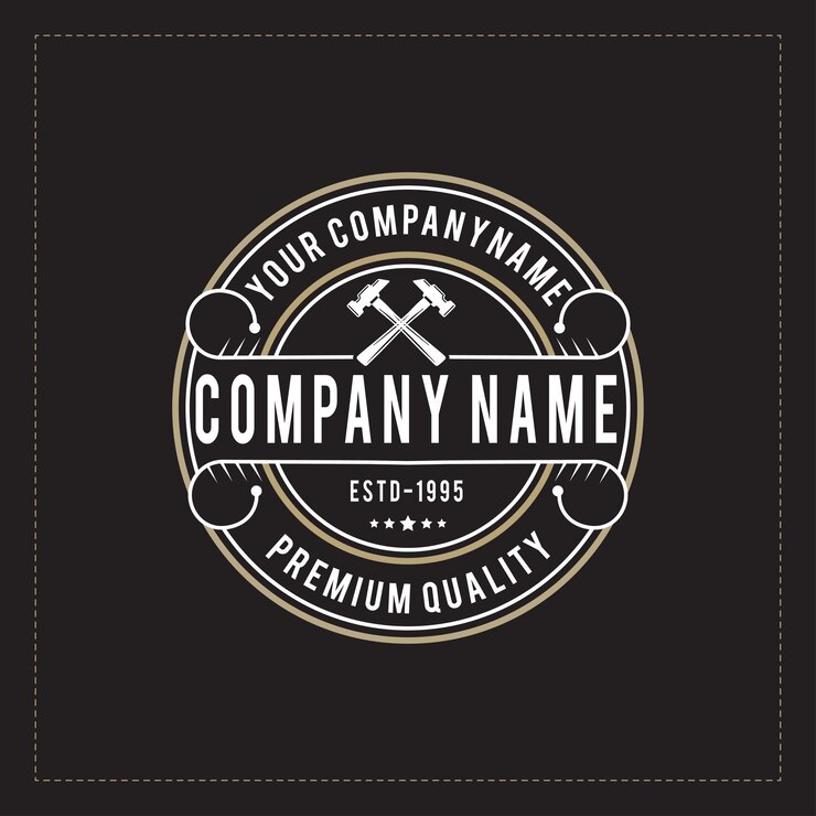 Diseño de logotipo de insignia de estilo vintage retro de martillo de manitas