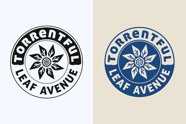 Vector diseño del logotipo de la insignia leaf avenue