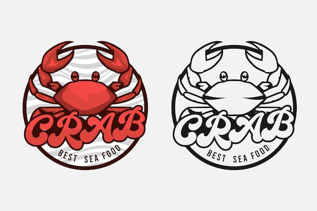 Vector diseño de logotipo de insignia de mariscos