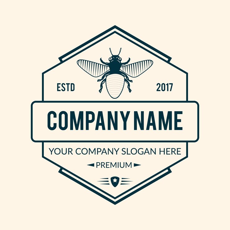 Diseño de logotipo de insignia retro de abeja de miel