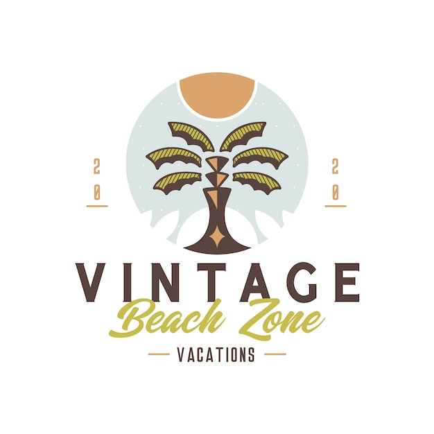 Diseño de logotipo de insignia vintage de playa