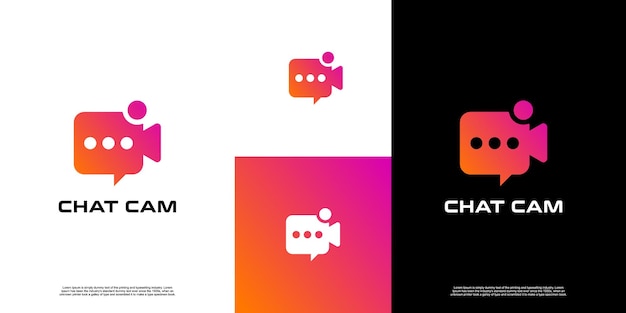 Diseño de logotipo de inspiración de chat de video