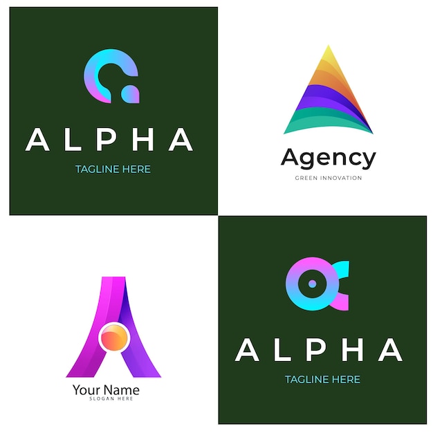 Diseño de logotipo de inspiración de concepto Alpha Omega