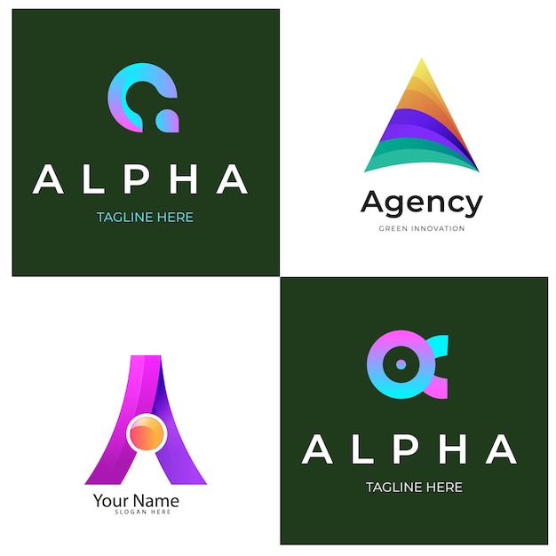 Diseño de logotipo de inspiración de concepto Alpha Omega