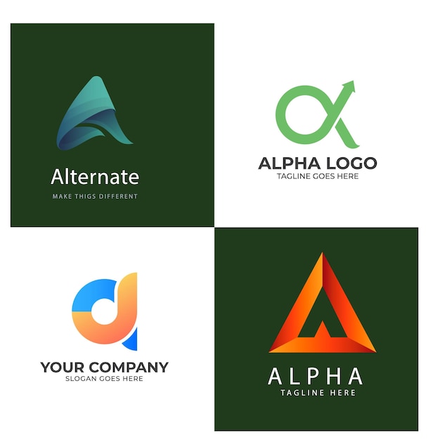 Diseño de logotipo de inspiración de concepto Alpha Omega