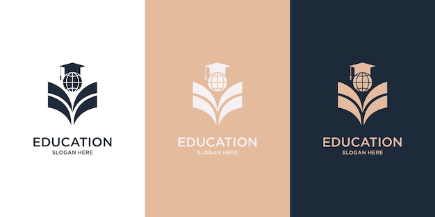 Diseño de logotipo de inspiración de educación de graduación, plantilla.