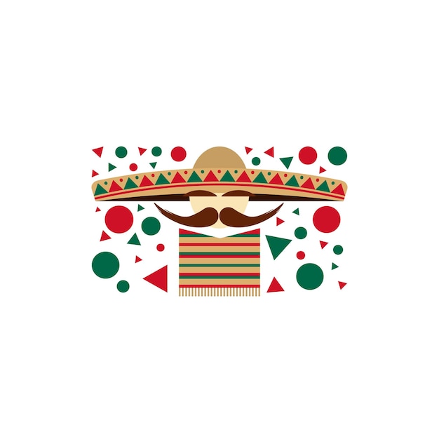 diseño del logotipo inspirado en los colores de la bandera mexicana y la ropa tradicional