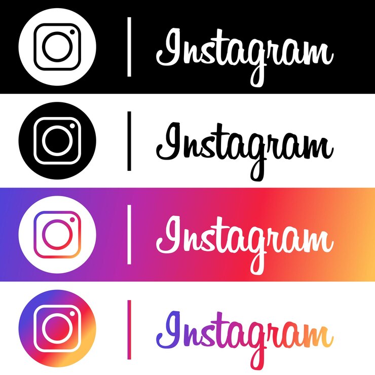 Vector diseño del logotipo de instagram en cuatro colores