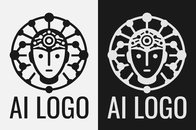 Diseño de logotipo de inteligencia artificial AI concepto idea de logotipo