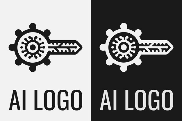 Diseño de logotipo de inteligencia artificial AI concepto idea de logotipo