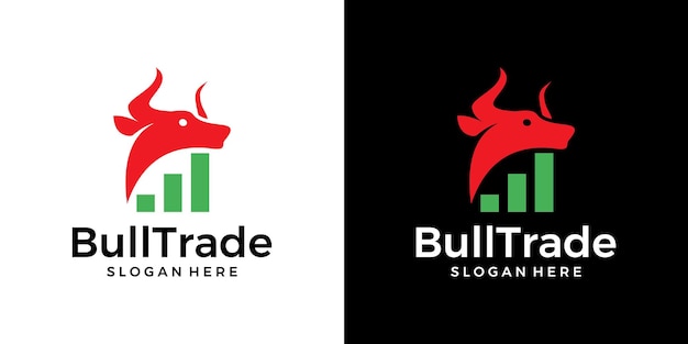 Diseño del logotipo de inversión comercial Logotipo de toro con vector de logotipo de gráfico de inversión financiera de marketing