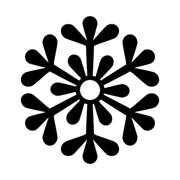 Diseño de logotipo de invierno vectorial Copo de nieve blanco y negro