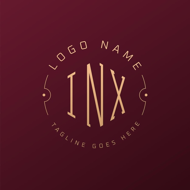 Diseño de logotipo INX de lujo Letra elegante INX Monograma Logotipo minimalista Poligono plantilla de diseño de logotipoINX