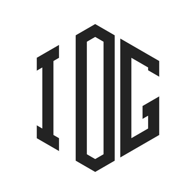 Diseño del logotipo de IOG Letra inicial Monograma de IOG Logotipo con forma de hexágono