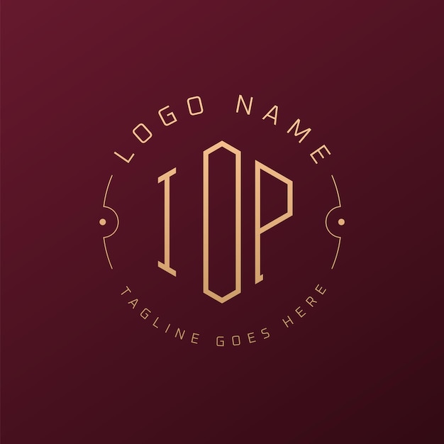 Diseño de logotipo de IOP de lujo Letra elegante IOP Monograma Logotipo minimalista Poligono IOP Modelo de diseño de logotipo