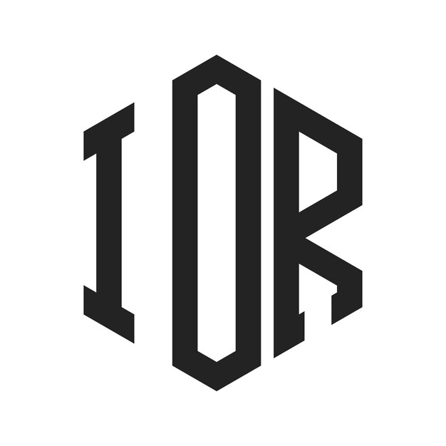 Diseño del logotipo del IOR Letra inicial Logotipo del monograma del IOR con forma de hexágono
