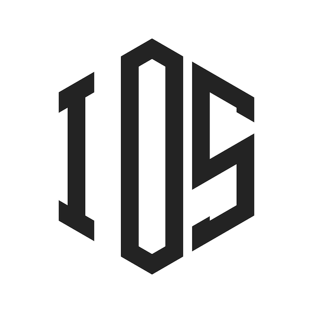 Diseño del logotipo de IOS Letra inicial Logotipo de monograma de IOS con forma de hexágono