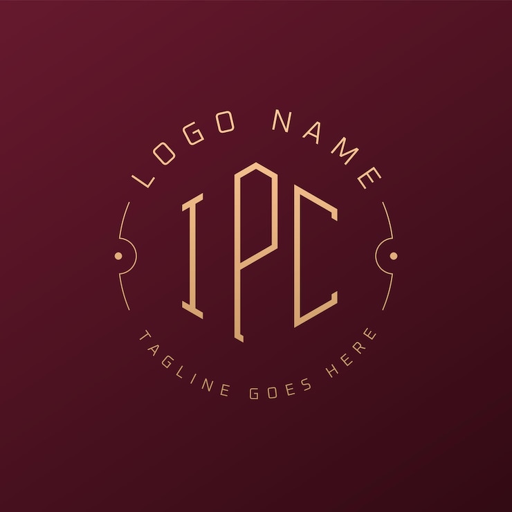 Vector diseño de logotipo de ipc de lujo letra elegante monograma de ipc logotipo minimalista poligono template de diseño de logotipo ipc