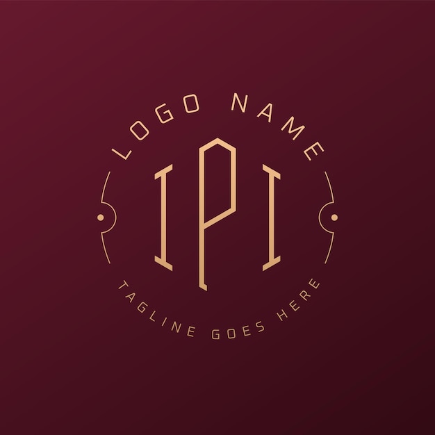 Diseño de logotipo de IPI de lujo Letra elegante Monograma de IPI Logotipo minimalista Poligono Template de diseño de logotipo IPI