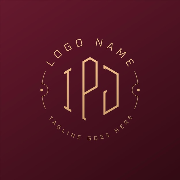 Diseño de logotipo de IPJ de lujo Letra elegante Monograma de IPJ Logotipo minimalista Poligono Template de diseño de logotipo IPJ