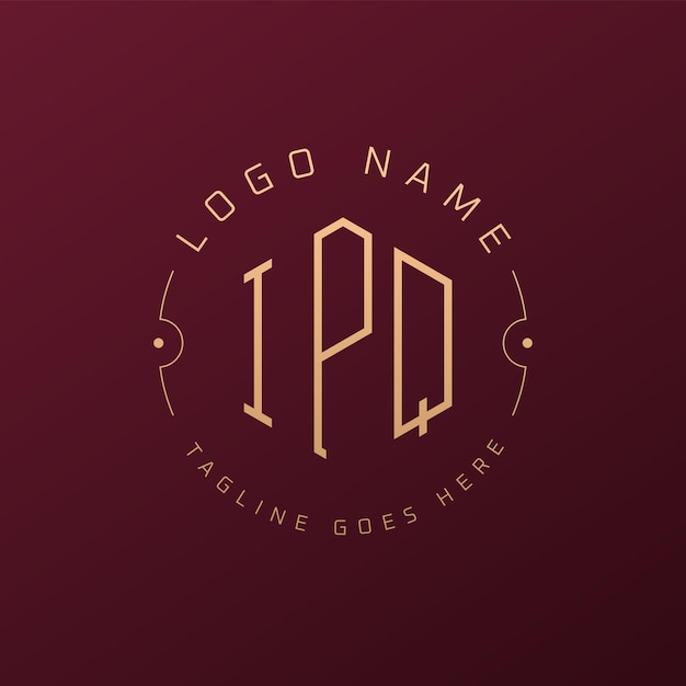 Diseño de logotipo IPQ de lujo Letra elegante IPQ Monograma Logotipo minimalista Poligono IPQ Templata de diseño de logotipo